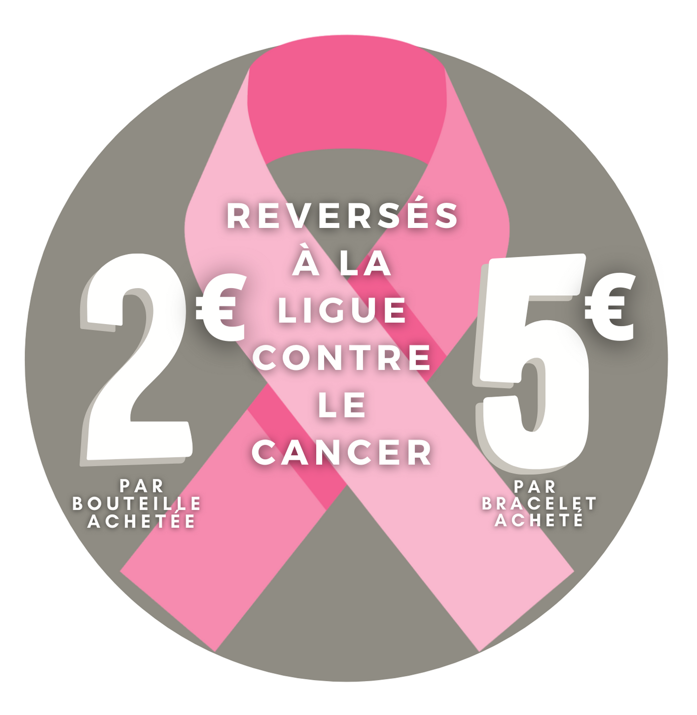 Bracelet octobre rose ligue contre le cancer du sein